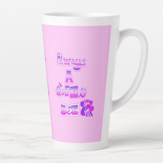 Altijd een queen bee baby roze latte cup latte mok (Rechts)