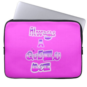 Altijd een Queen Bee hot pink laptophoes Laptop Sleeve
