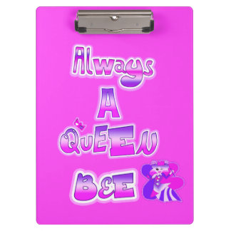 Altijd een queen bee hot roze klembord