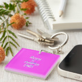 Altijd een queen bee hot roze sleutelhanger (Voorkant Rechts)