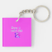 Altijd een queen bee hot roze sleutelhanger (Achterkant)