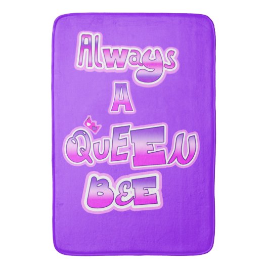 Altijd een queen bee paarse badmat (Voorkant Verticaal)