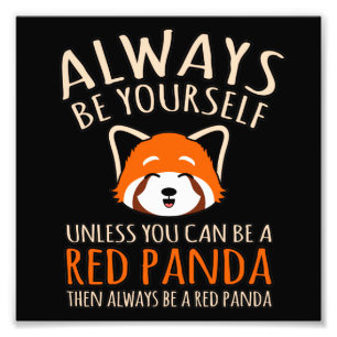 Altijd een rode panda-hoes foto afdruk