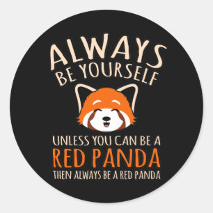 Altijd een rode panda-hoes ronde sticker