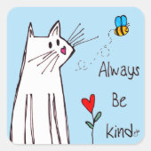 Altijd een soort kat vierkante sticker (Voorkant)