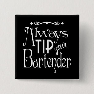 Altijd een tip voor het leuke design van de barman vierkante button 5,1 cm