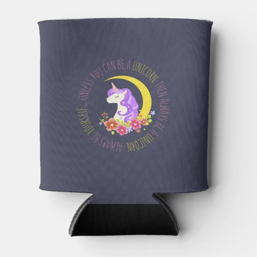 Altijd een Unicorn zijn Blikjeskoeler (Voorkant)