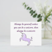 Altijd een Unicorn zijn Briefkaart (Staand voorkant)