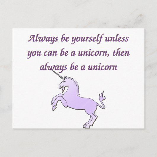 Altijd een Unicorn zijn Briefkaart (Voorkant)