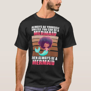 Altijd een Zeemeermin Leuke Afro Zeemeermin Outfit T-shirt