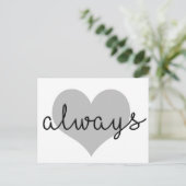 altijd eenvoudig in het moderne hart zwart wit briefkaart (Staand voorkant)