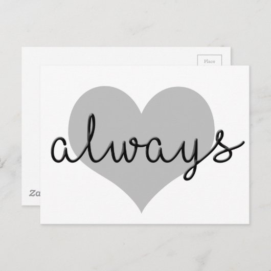 altijd eenvoudig in het moderne hart zwart wit briefkaart (Voorkant / Achterkant)