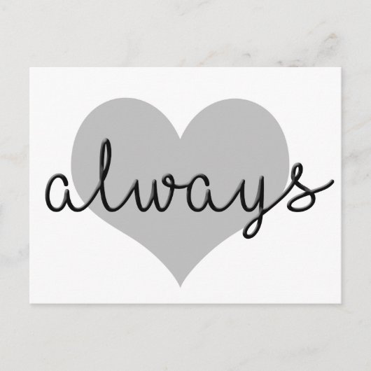 altijd eenvoudig in het moderne hart zwart wit briefkaart (Voorkant)