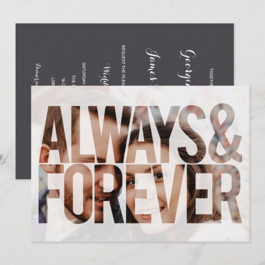 Altijd en altijd aangepast Lijst voor foto's bruil Kaart (Voorkant / Achterkant)