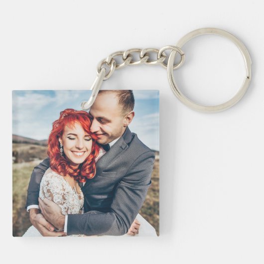 Altijd en altijd aangepaste trouwfoto sleutelhanger (Achterkant)