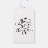 Altijd en altijd, bruiloft of Valentijnsdag Cadeaulabel (Voorkant)