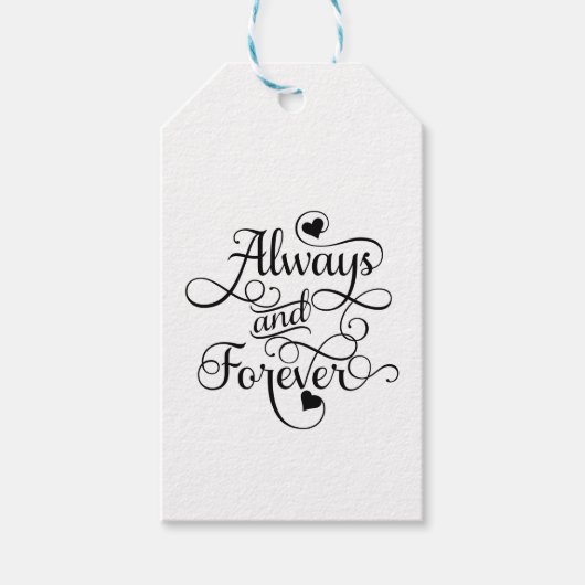 Altijd en altijd, bruiloft of Valentijnsdag Cadeaulabel (Voorkant)