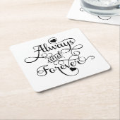 Altijd en altijd, bruiloft of Valentijnsdag Kartonnen Onderzetters (Schuin)