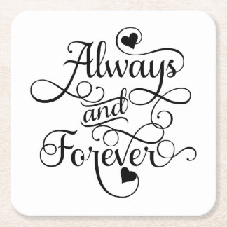 Altijd en altijd, bruiloft of Valentijnsdag Kartonnen Onderzetters