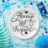 Altijd en altijd, bruiloft of Valentijnsdag Papieren Bordje (Feest)