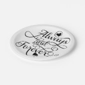 Altijd en altijd, bruiloft of Valentijnsdag Papieren Bordje (Gekanteld)