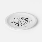 Altijd en altijd, bruiloft of Valentijnsdag Papieren Bordje (Gekanteld)