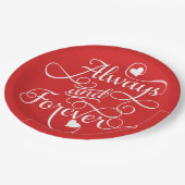 Altijd en altijd, bruiloft of Valentijnsdag Papieren Bordje (Gekanteld)