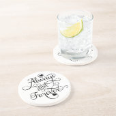 Altijd en altijd, bruiloft of Valentijnsdag Zandsteen Onderzetter (Zijkant)