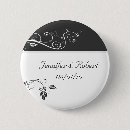 Altijd en altijd houtskool ronde button 5,7 cm (Voorkant)