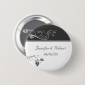 Altijd en altijd houtskool ronde button 5,7 cm (Voorkant /achterkant)