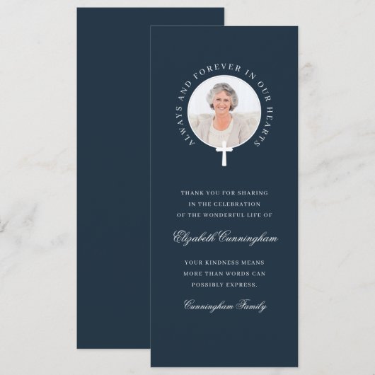 Altijd en altijd in ons hart | Foto en kruis Kaart (Voorkant / Achterkant)