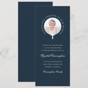 Altijd en altijd in ons hart   Foto en kruis Kaart