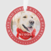 Altijd en altijd in ons hart Memorial Pet Foto Ornament (voorkant)
