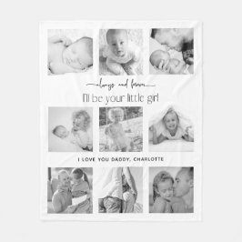 Altijd en altijd je kleine meisjesfotocollage fleece deken