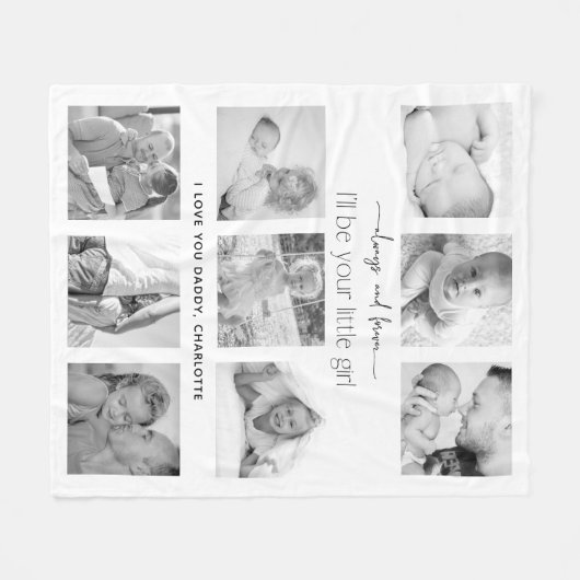 Altijd en altijd je kleine meisjesfotocollage fleece deken (Voorkant (Horizontaal))