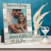 Altijd en altijd Jubileum Valentijnse  Gift Plaqu Fotoplaat (Zijkant)