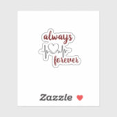 Altijd en altijd met hart Valentijnse Sticker (Vel)