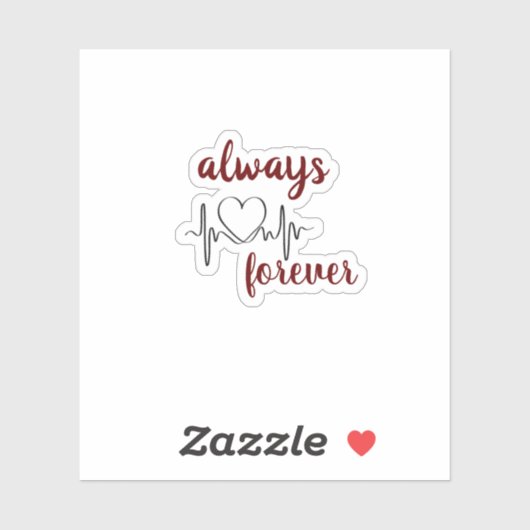 Altijd en altijd met hart Valentijnse Sticker (Vel)