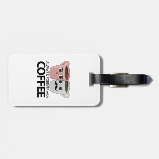 Altijd en altijd met koffie bagagelabel (Achterkant horizontaal)