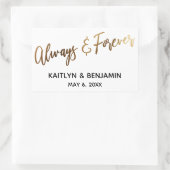 Altijd en altijd minimale Gold Handwriting Rechthoekige Sticker (Tas)