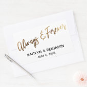 Altijd en altijd minimale Gold Handwriting Rechthoekige Sticker (Envelop)
