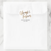 Altijd en altijd minimale Gold Handwriting Vierkante Sticker (Tas)