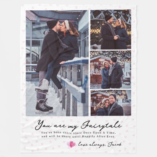 Altijd en altijd | Modern 4 Foto-collage Fleece Deken (Voorkant)