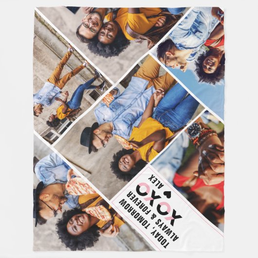 Altijd en altijd | Modern 6 Foto-collage Fleece Deken (Voorkant)