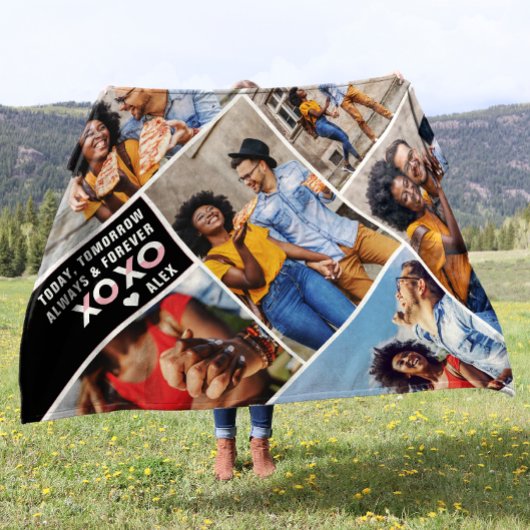 Altijd en altijd | Modern 6 Foto-collage Fleece Deken