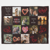 Altijd en altijd Romantisch harthart - Aangepaste  Fleece Deken (Voorkant (Horizontaal))