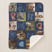 Altijd en altijd Romantische Heart Navy - Aangepas Sherpa Deken (Voorkant)