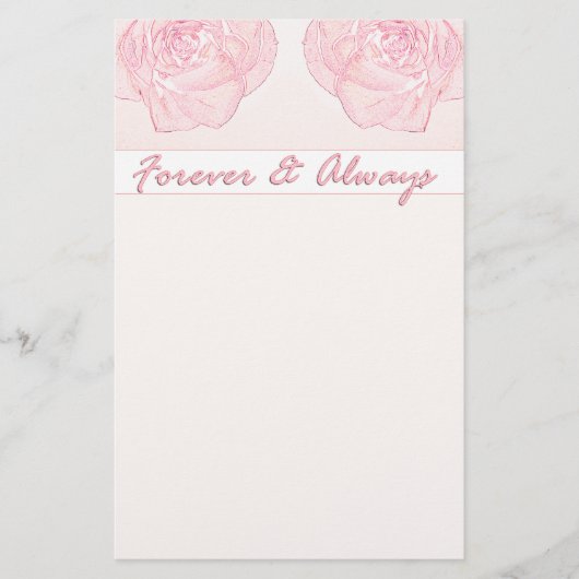 Altijd en altijd Roos Briefpapier (Voorkant)