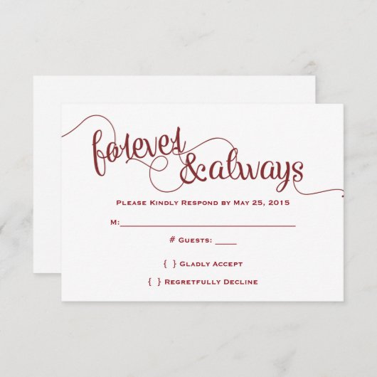 Altijd en altijd RSVP (Voorkant / Achterkant)