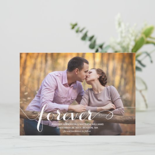 ALTIJD EN BUITENLANDSE | BEWAREN VAN DE DATUM VAN SAVE THE DATE (Staand voorkant)